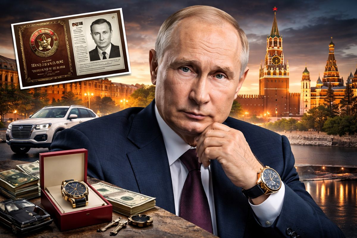 Vladimir Putin liga KGB, Kremlin, Dresden e Leningrado numa trajetória que vai do serviço de inteligência à Presidência desde 2000, com cargos, decisões e bens declarados como apartamentos e relógios que viraram debate público.