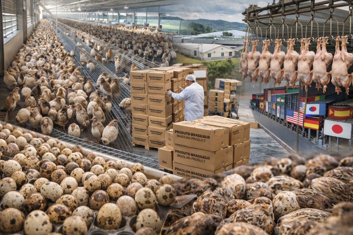 Santa Catarina transforma codorna em negócio global ciclo integrado com 44 mil ovos por incubação, 17 mil aves abatidasdia