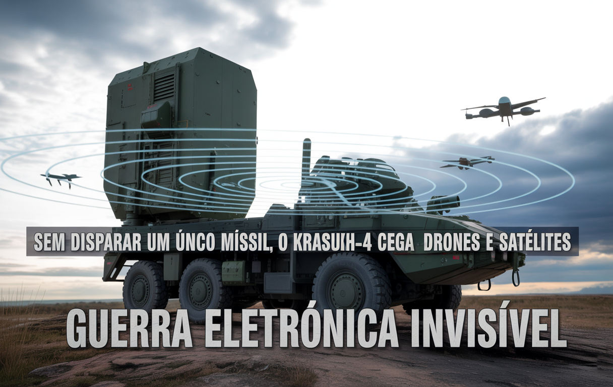 Sem disparar um único míssil, o Krasukha-4 cega radares, drones e satélites a centenas de quilômetros, desliga sistemas inteiros e mostra como a guerra eletrônica invisível se tornou decisiva nos conflitos modernos