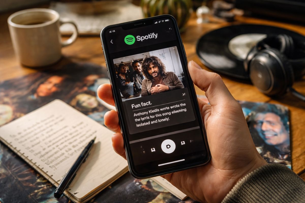 Spotify testa recurso abaixo da letra para contar bastidores de música no streaming e ampliar engajamento enquanto o usuário escuta.