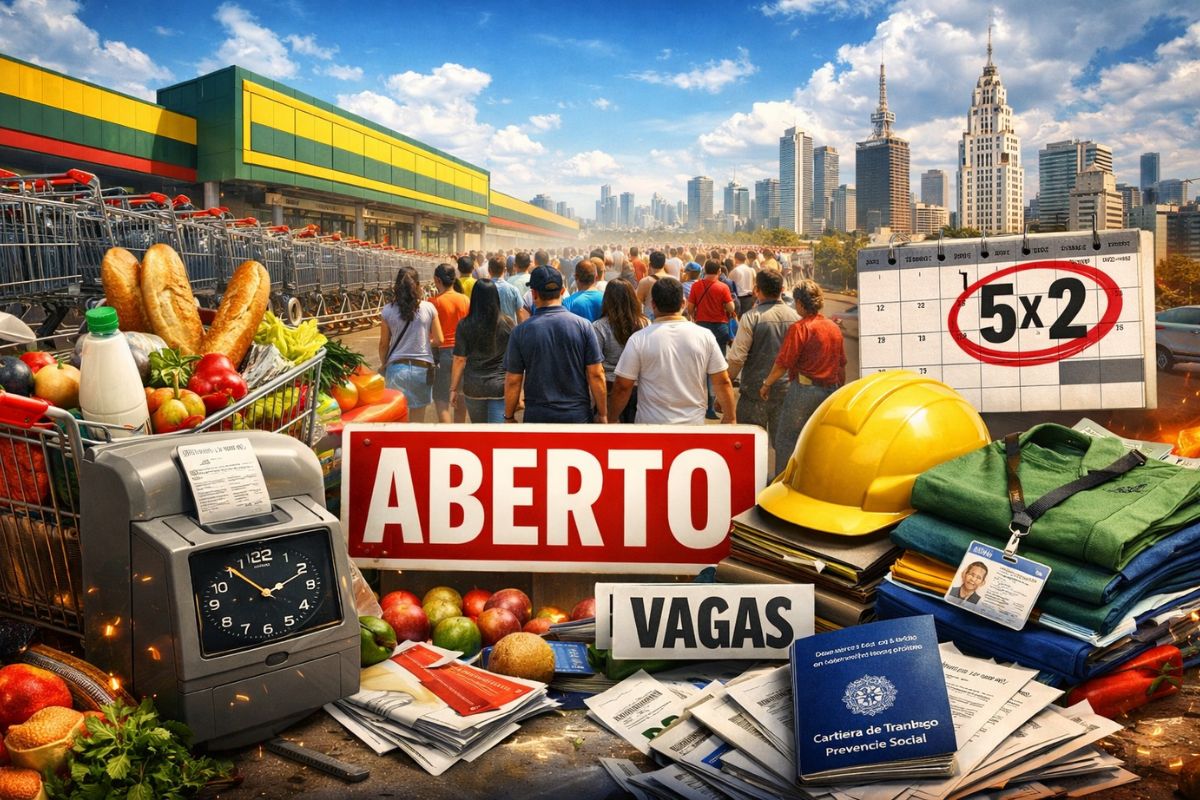 Supermercados em SP abrem quase 3 mil lojas, somam 36 mil vagas e correm para trocar escala 6x1 por 5x2, aliviar jornada e atrair jovens que rejeitam trabalho pesado hoje