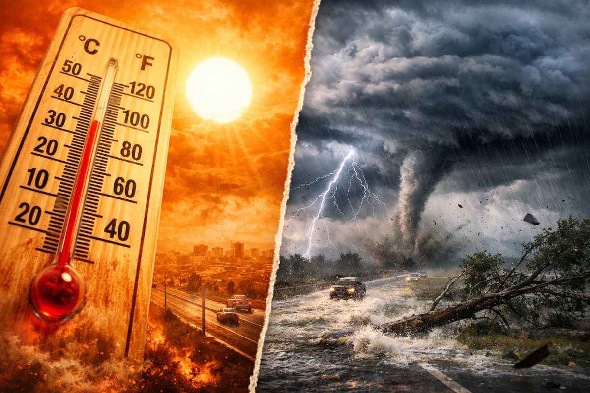 onda de calor e frente fria traz temporais, granizo e risco de queda de energia no Sul, com calor extremo e virada na sexta.