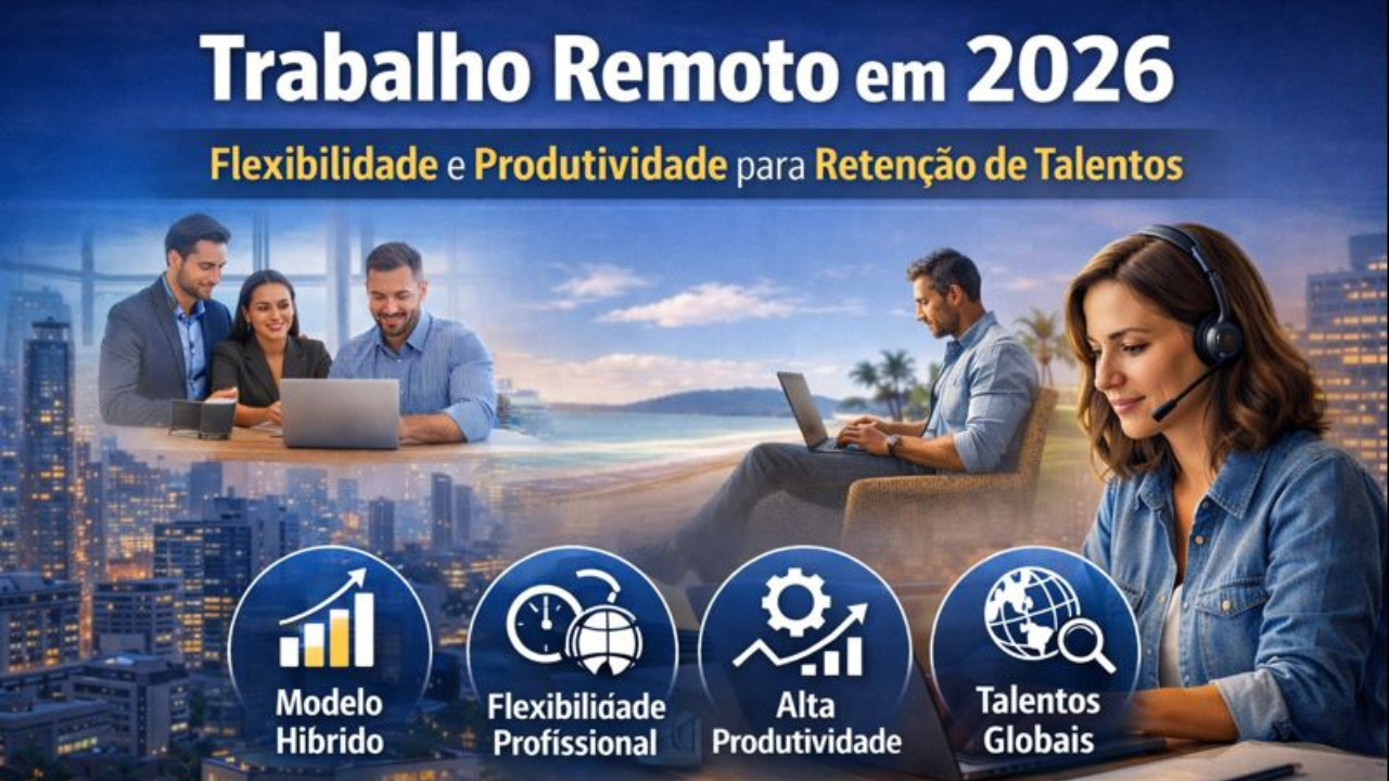 Empresas apostam no trabalho remoto e modelo híbrido em 2026 para aumentar produtividade, flexibilidade profissional e retenção de talentos.