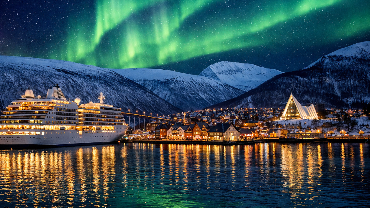 Tromsø atrai viajantes pela aurora boreal, fiordes noruegueses e experiências exclusivas a bordo do Cruzeiro Silversea no Ártico.