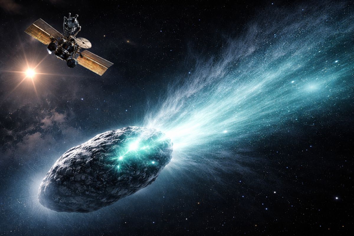 cometa interestelar 3I/ATLAS observado pelo SPHEREx libera metanol e intriga ao mirar Júpiter, passando a 270 milhões de km da Terra e ampliando perguntas sobre o que vem depois de março de 2026.