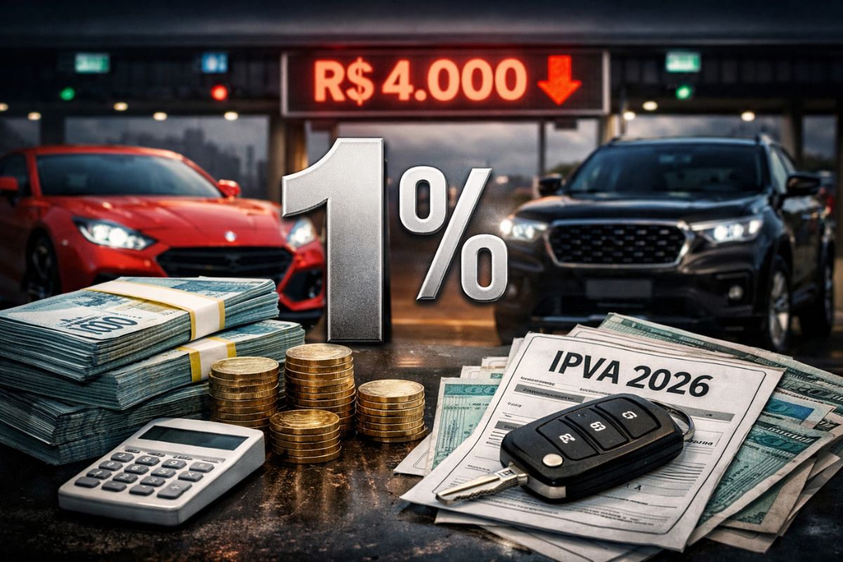 IPVA em 2026 pode ter teto nacional de 1%, com alíquota máxima nacional baseada no peso do veículo e valor venal. Entenda impactos.