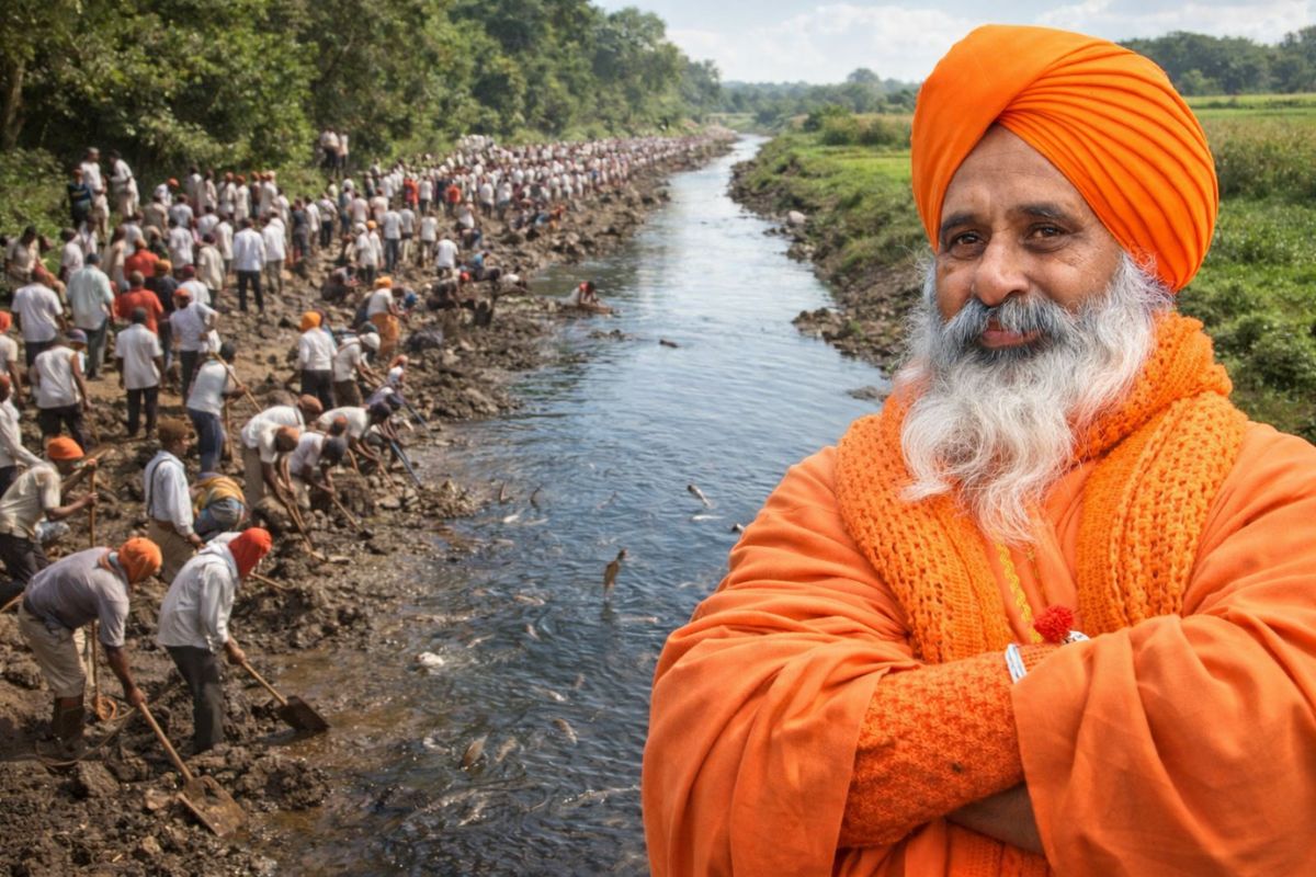 rio em recuperação após limpeza comunitária: água volta ao fluxo, esgoto é desviado e áreas produtivas renascem sem verba pública.