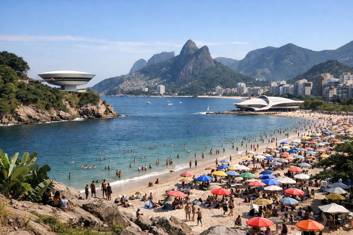 Única cidade do Brasil fundada por indígena, junta praias entre montanhas, segurança, IDH altíssimo, obras de Niemeyer, rotina colada na natureza e clima quente perfeito