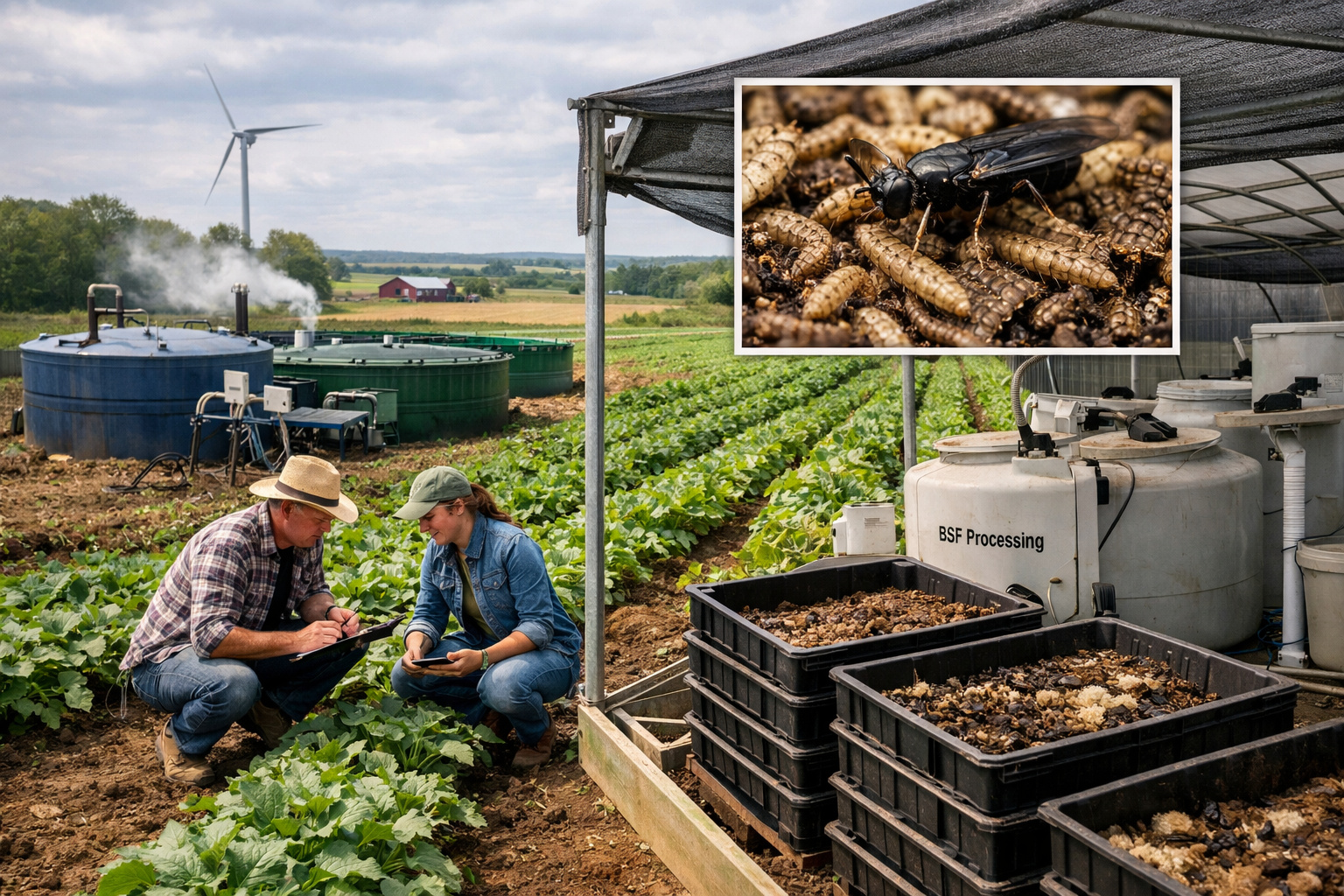Sistema agrícola sustentável utilizando frass para regenerar solo degradado