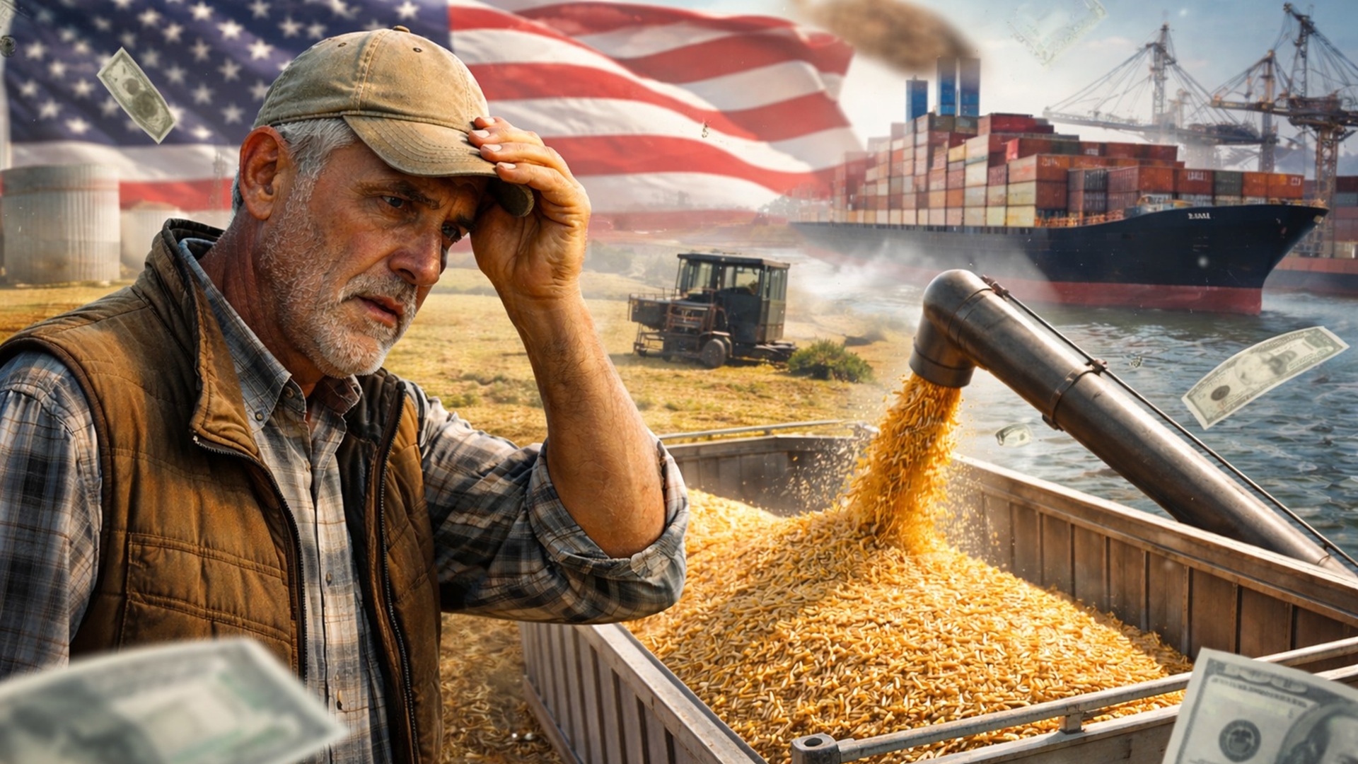 Agricultores dos EUA acumulam perdas de US$ 50 bilhões, enfrentam tarifas, queda nas exportações e excesso de produção de milho.