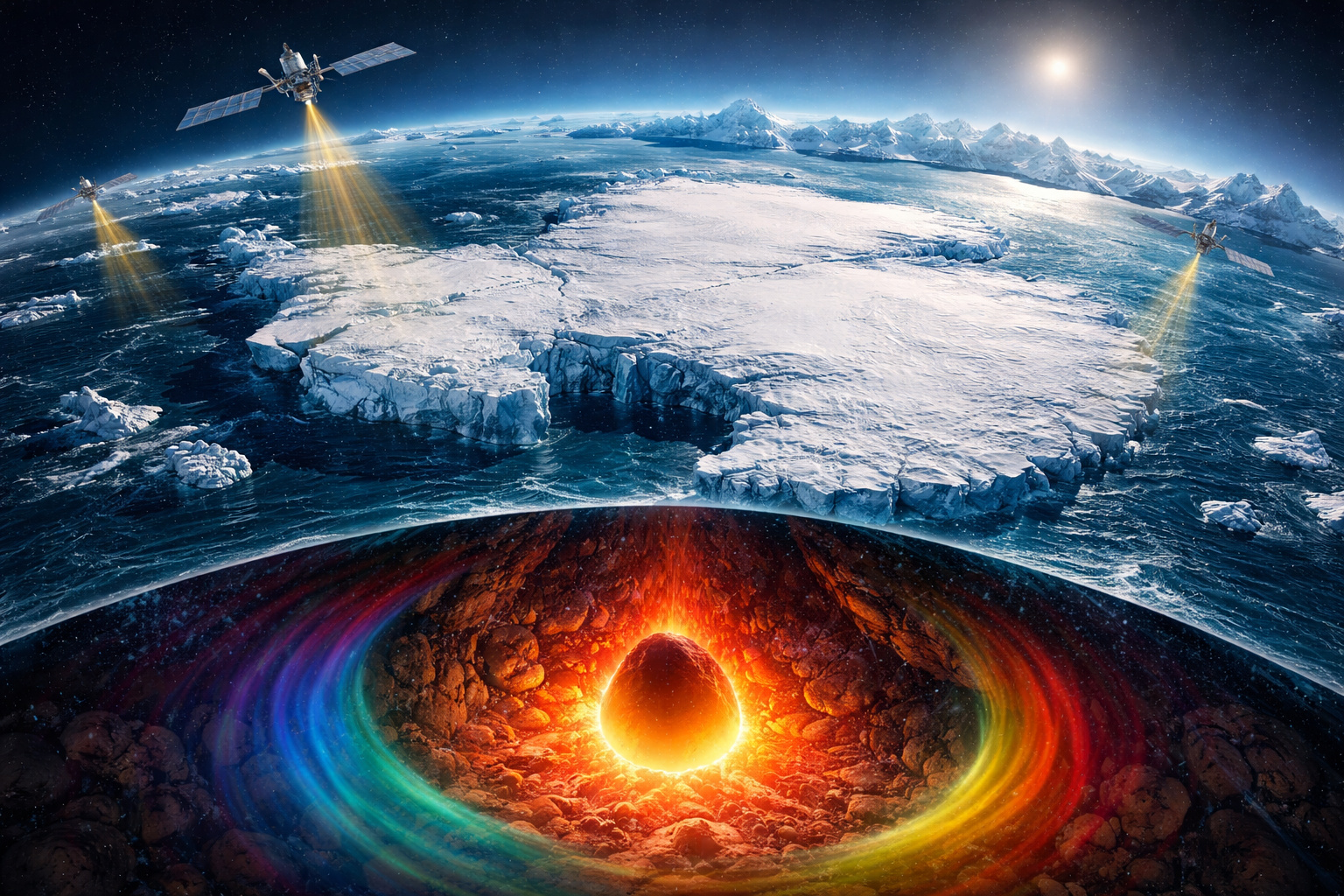 Cientistas revelam anomalia gravitacional gigante sob a Antártica que pode impactar estudos sobre gelo, nível do mar e dinâmica interna da Terra, fenômeno ligado a movimentos profundos no manto e à indústria de monitoramento geofísico