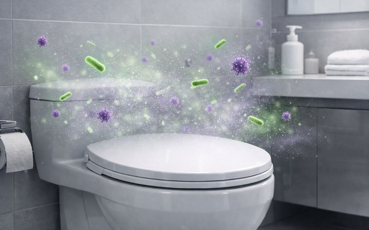 Entenda como o vaso sanitário espalha bactérias e vírus através de aerossóis, mesmo com a tampa abaixada, e descubra medidas eficazes de higiene para reduzir os riscos.