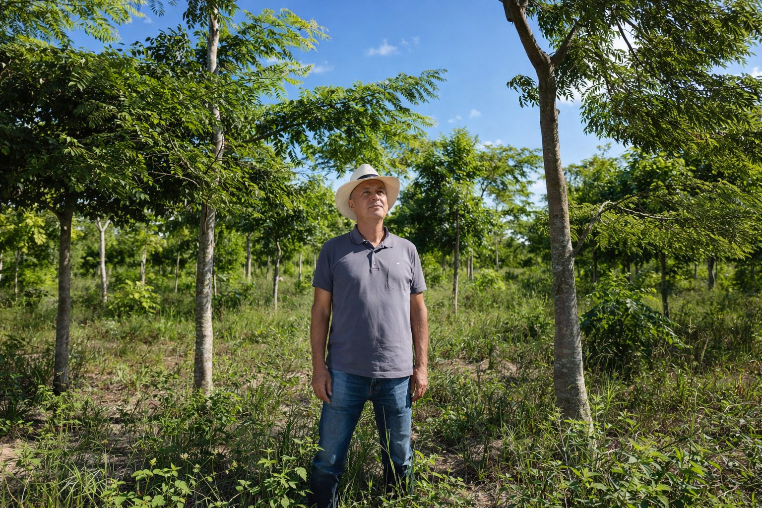 Bruno Mariani em área restaurada na Bahia