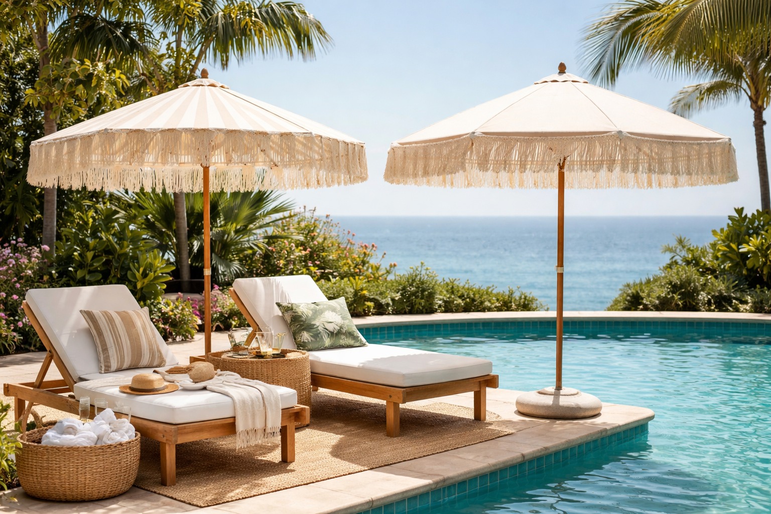 guarda-sol com franjas