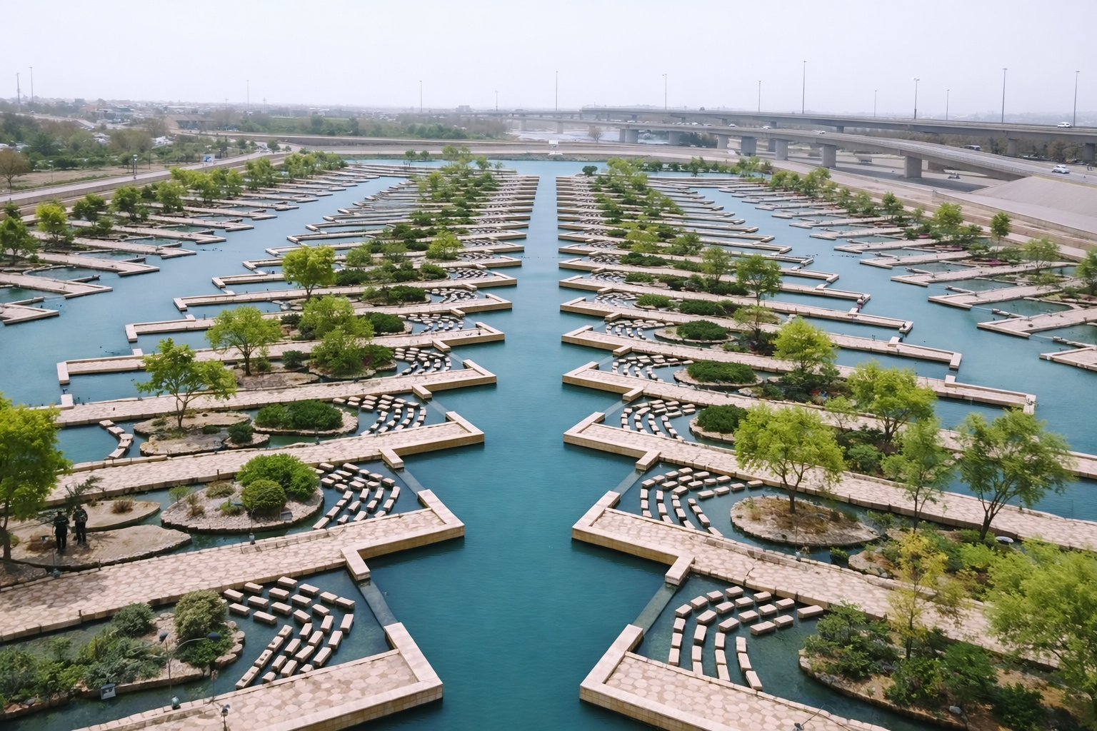 estação biológica de tratamento de água em Riad no deserto