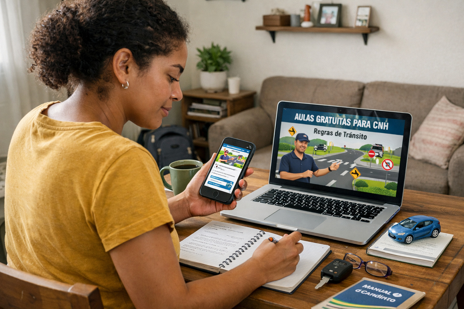 Estudo digital para CNH com aulas teóricas gratuitas