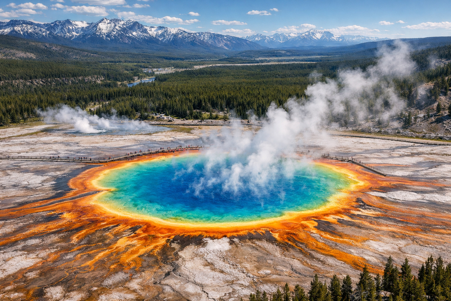 Grand Prismatic Spring no Parque Nacional de Yellowstone