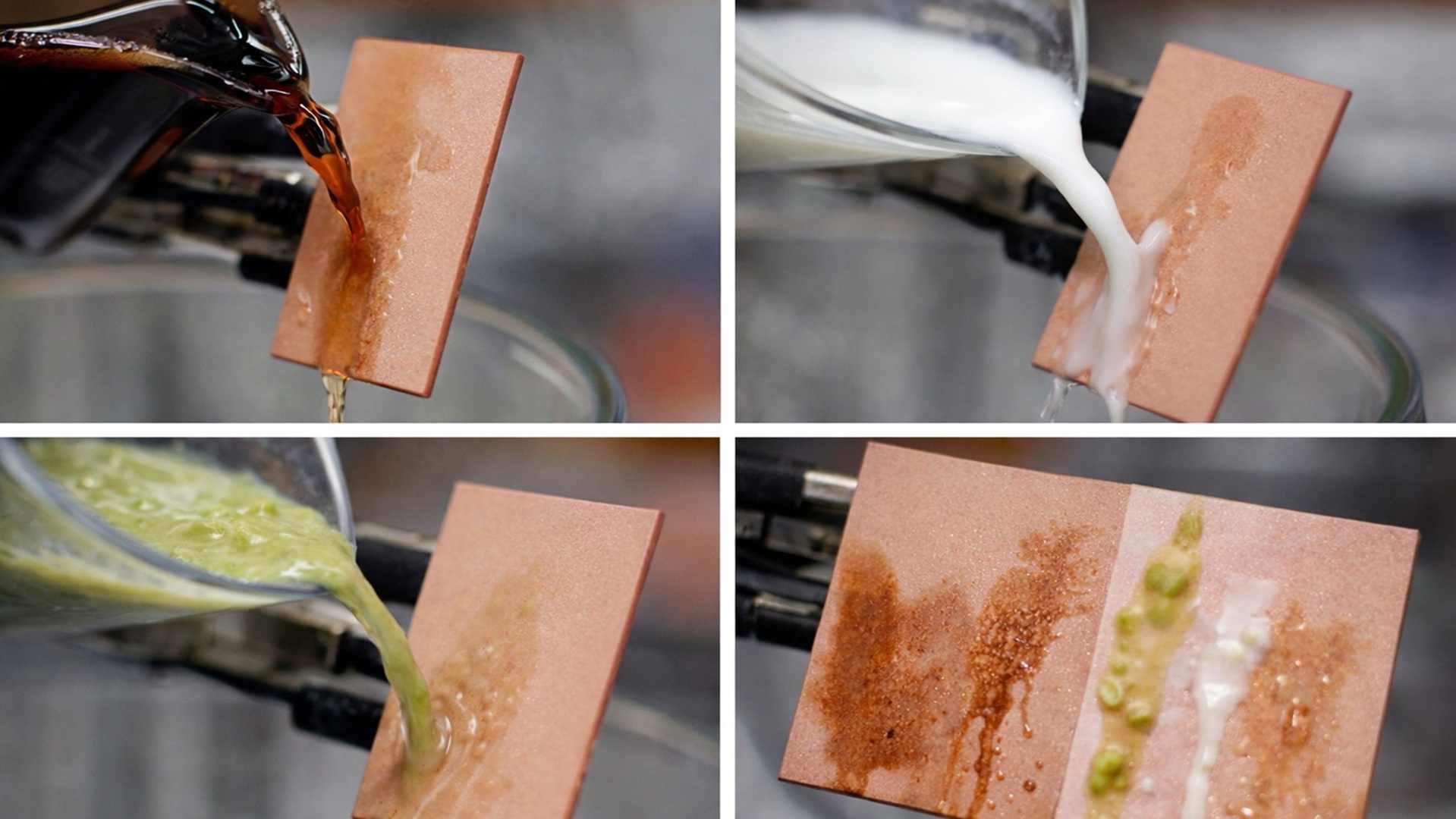 Revestimento criado nos EUA repele líquidos quentes até 90°C e reduz resíduos para menos de 1% em testes comparativos.