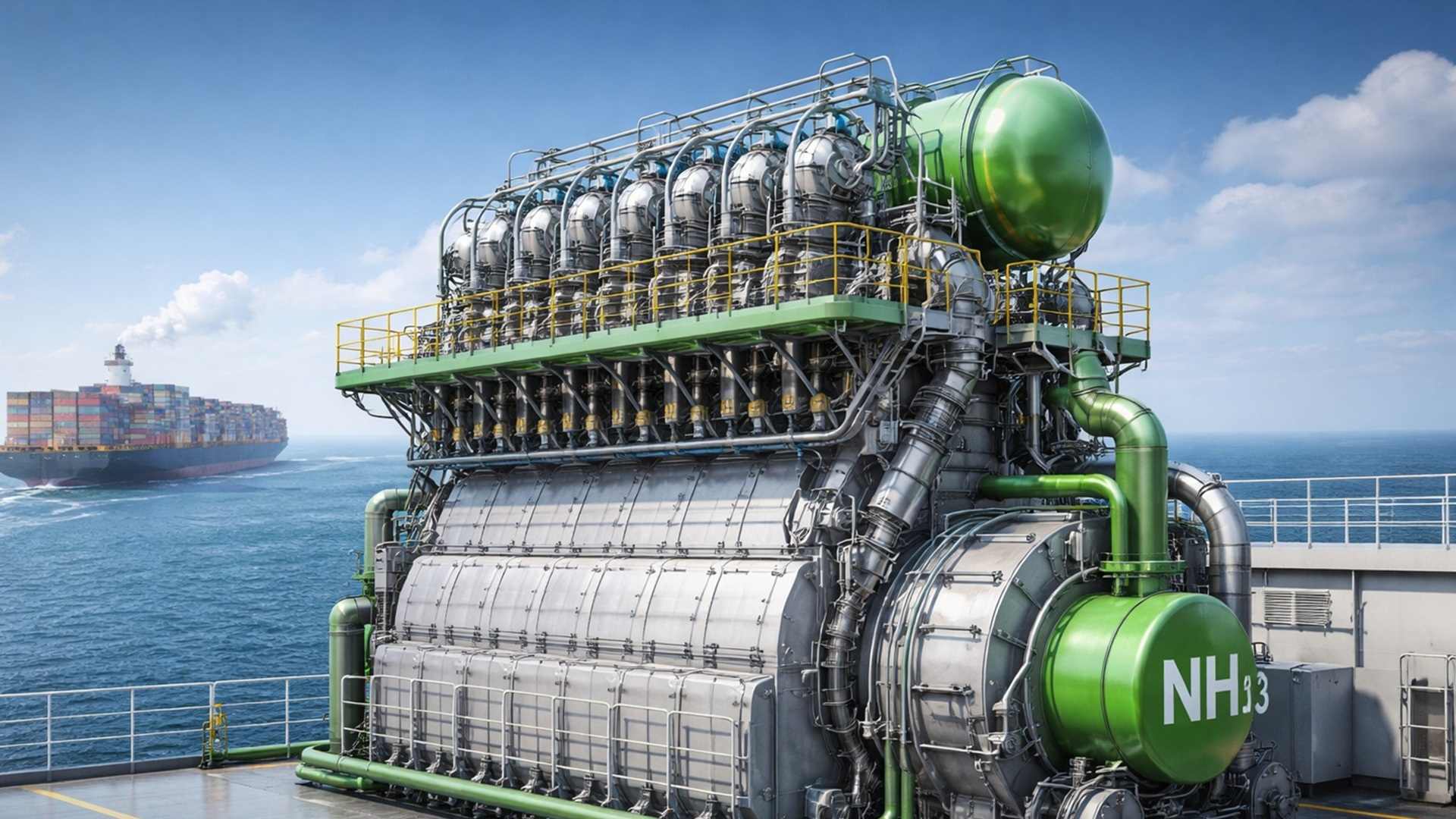 Saiba mais sobre o motor marítimo movido a amônia e suas etapas de teste fundamentais para o transporte sustentável.