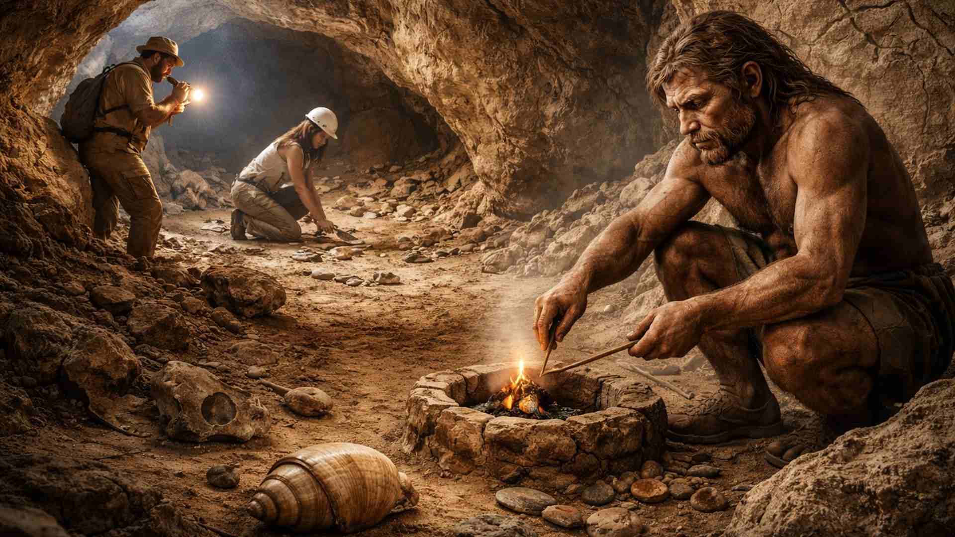 Câmara selada em Gibraltar revela que neandertais exploravam o litoral, produziam cola vegetal e deixaram gravuras rupestres no Paleolítico.