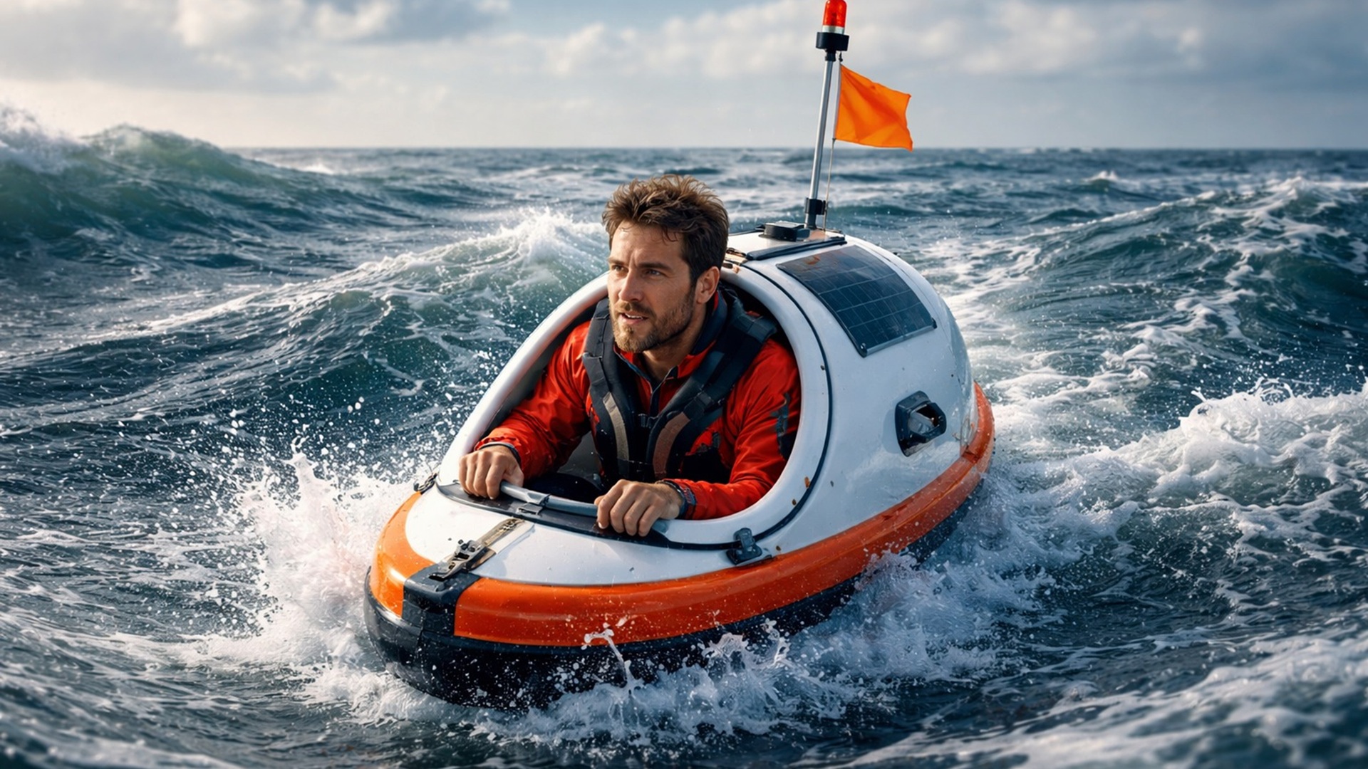 Andrew Bedwell quer cruzar 13.000 km do Atlântico em barco de 90 cm com energia solar e capacidade de 550 kg.