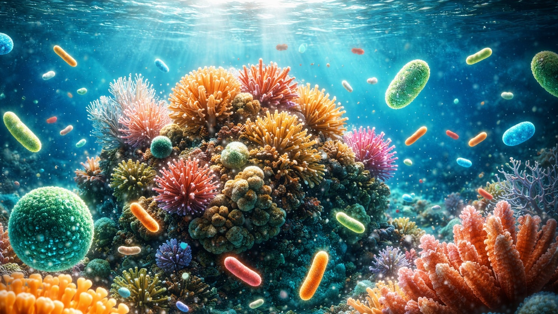 Estudo mostra como recifes de coral organizam ciclos diários de micróbios e influenciam energia e nutrientes no oceano.