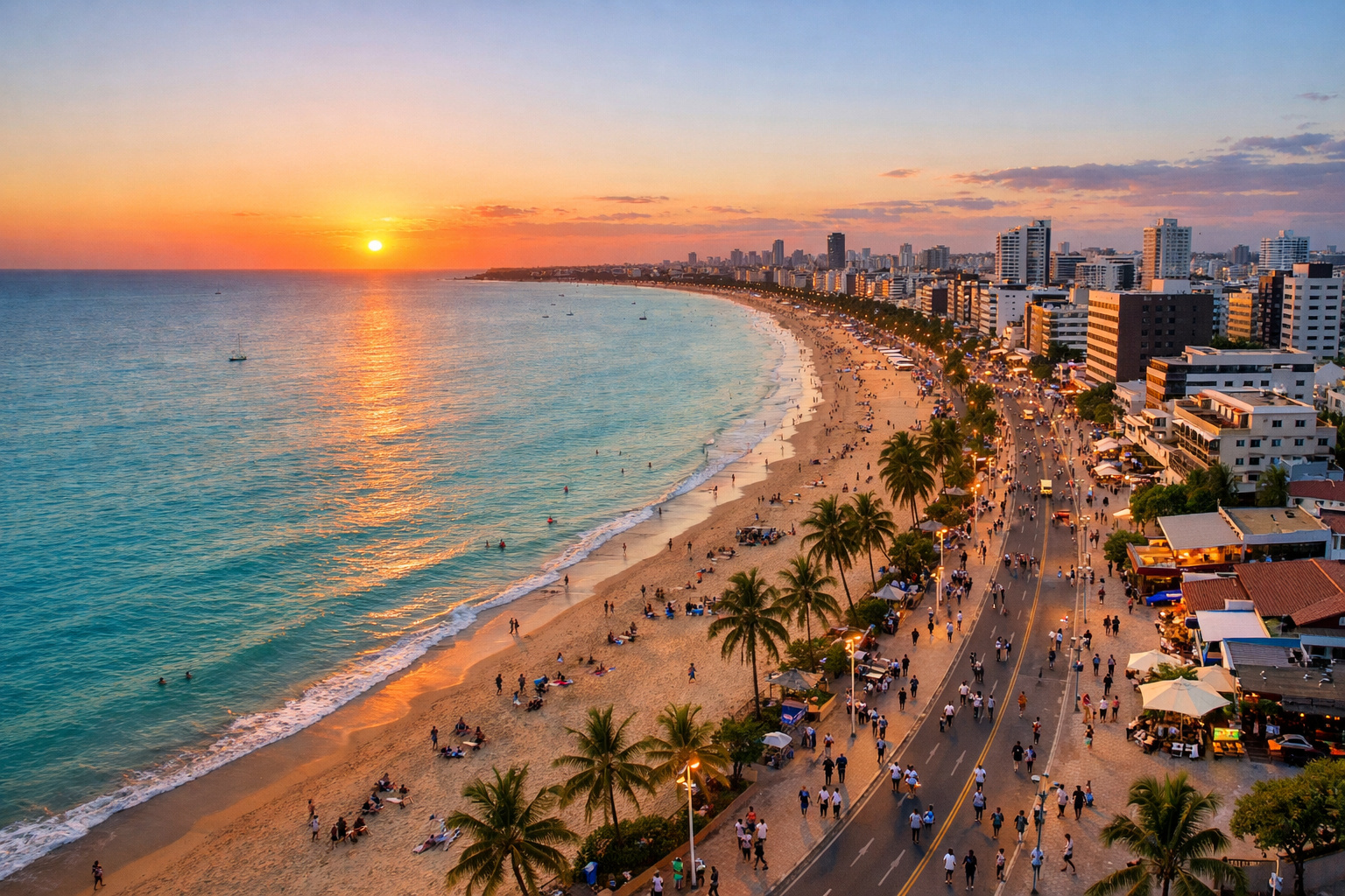 Orla de João Pessoa com praias urbanas e clima tranquilo