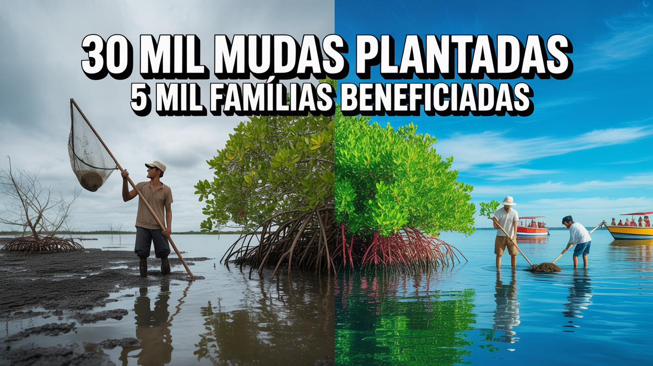 Pescadores cansaram de esperar ajuda e criaram cooperativa para salvar mangue destruído por óleo: em 16 anos plantaram 30 mil mudas com técnica própria, transformaram pesca em turismo sustentável e geraram renda para 5 mil famílias sem depender de governo