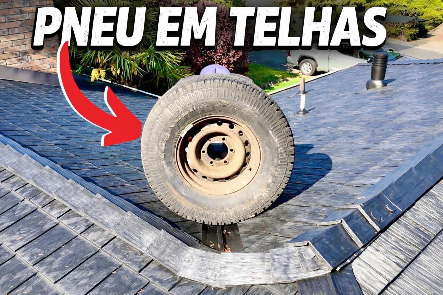 Homem reaproveita pneus velhos descartados, corta e monta telhas modelo “Brasilit” com custo zero, transformando lixo urbano em cobertura funcional para casas, varanda, granjas, depósitos e muito mais