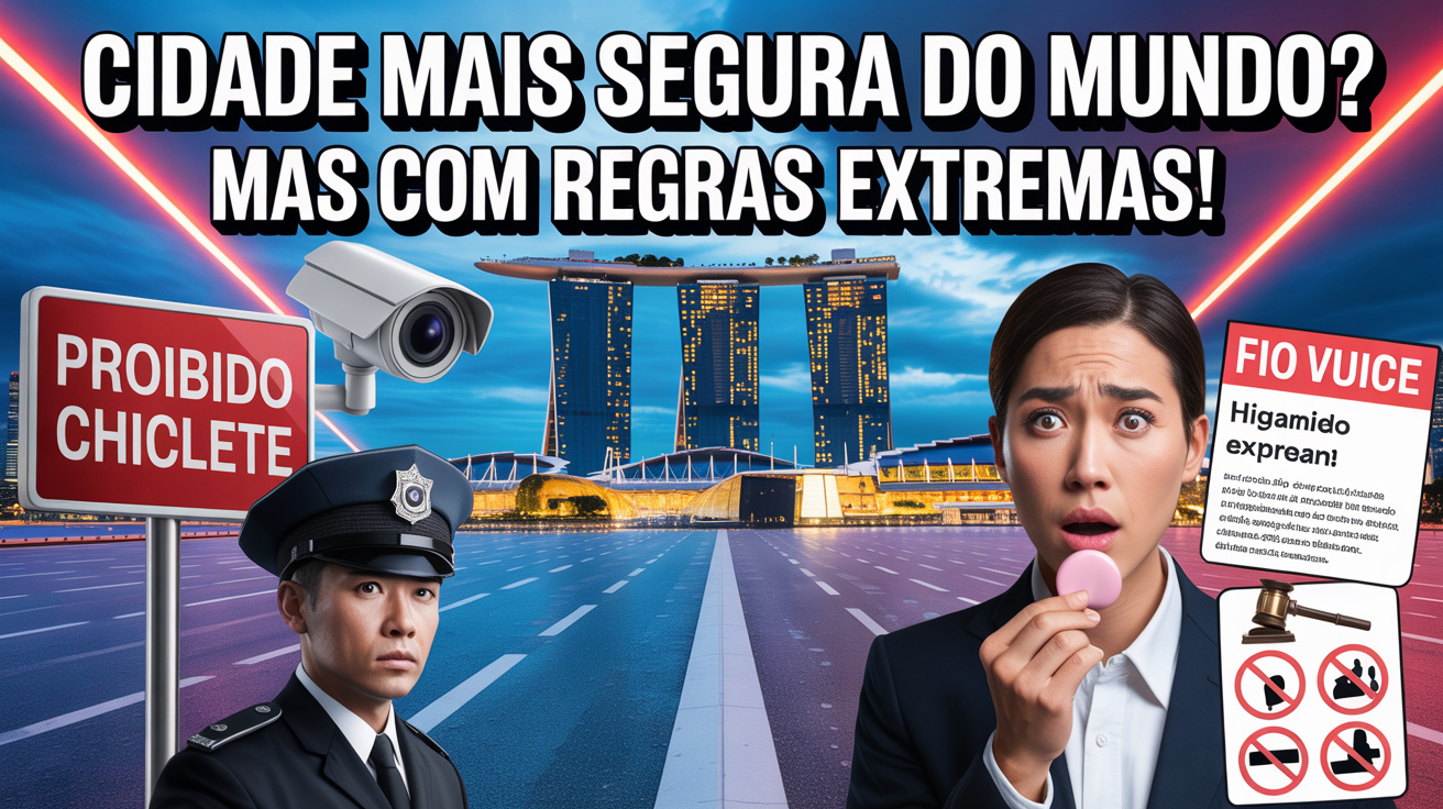 Por que Singapura, uma das cidades mais seguras do mundo, multa quem mastiga chiclete, controla até descarga de privada, pune lixo jogado no chão com chicotadas legais e mantém vigilância urbana quase total