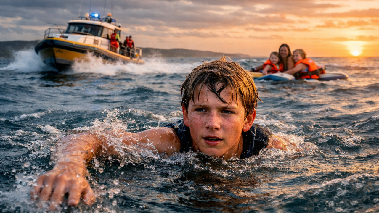 Resgate heroico na Austrália: adolescente encara nado extremo e garante a sobrevivência no mar da mãe e dos irmãos.