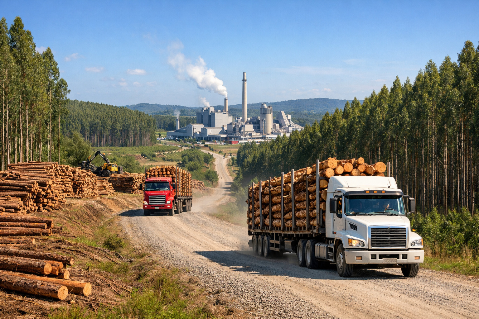 Área florestal no Uruguai ligada à indústria de papel