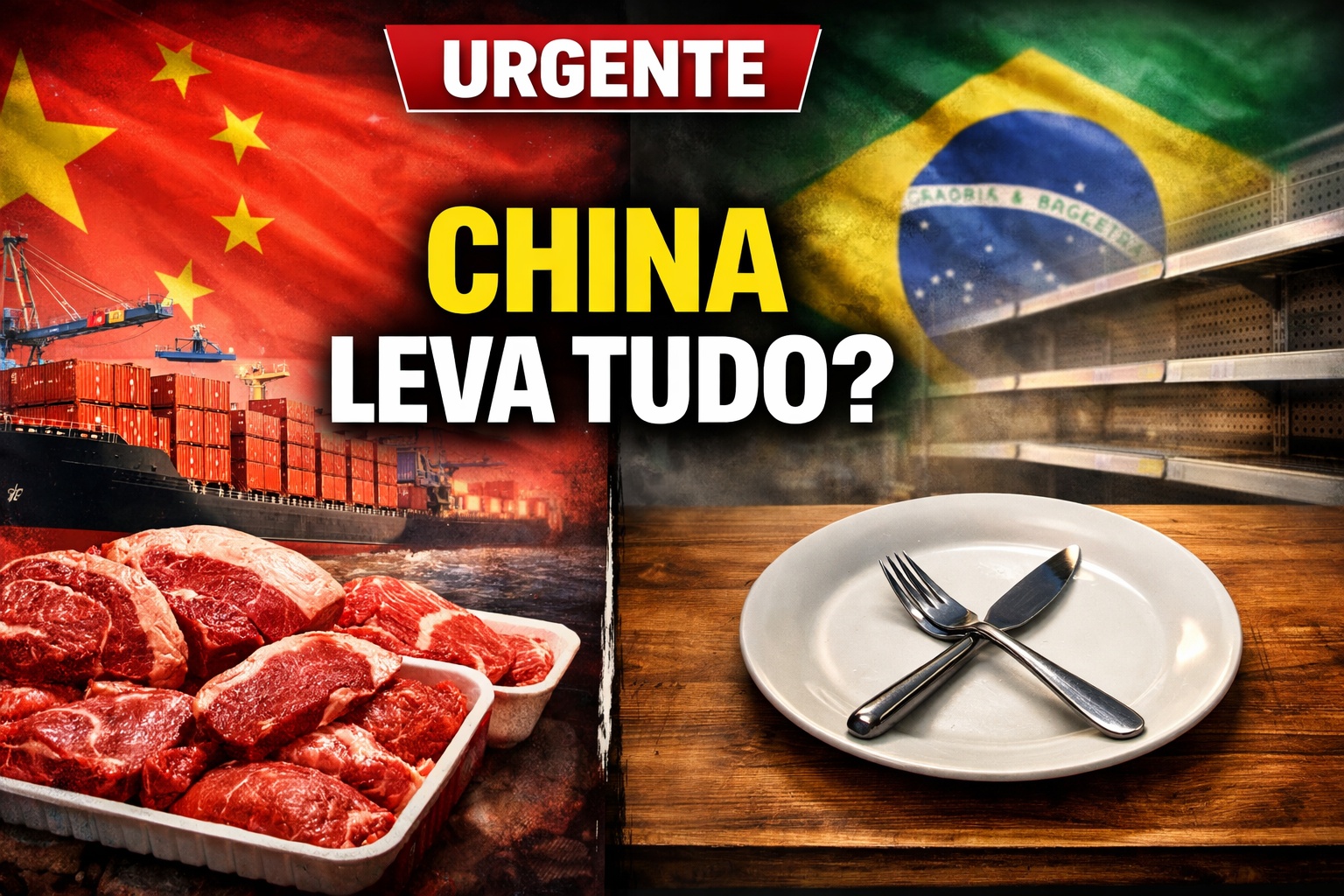 Com a China comprando mais de 50% da carne bovina exportada pelo Brasil e dólar pressionando preços internos, governo estuda cotas para evitar “colapso” no abastecimento e crise no prato do brasileiro
