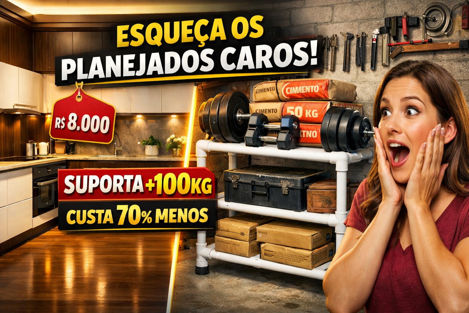 Esqueça os móveis planejados caros: especialista ensina como fazer móveis com tubos de PVC que suportam mais de 100 kg, custam até 70% menos e podem ser montados em poucas horas