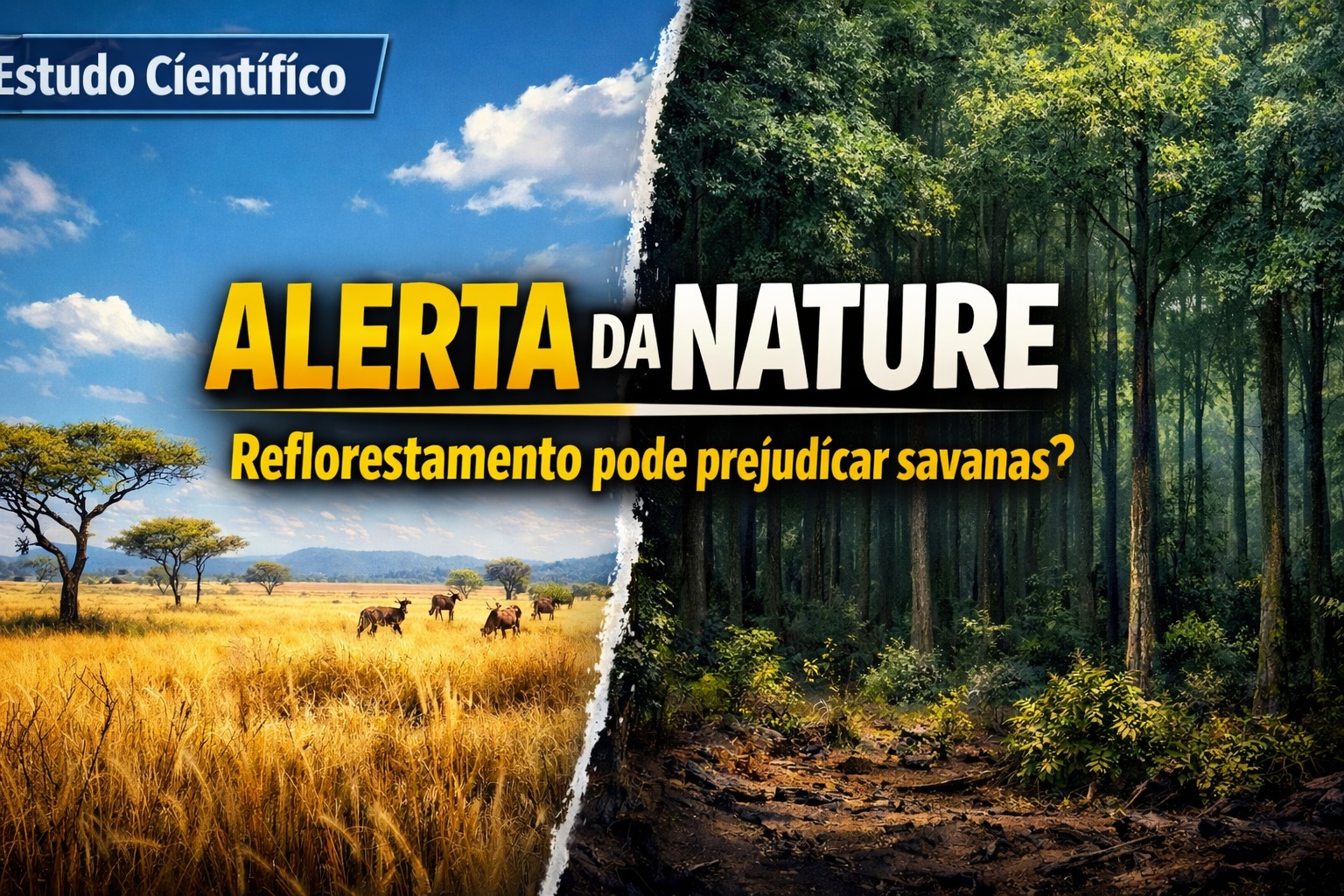 Estudo publicado na revista Nature alerta que reflorestamento em savanas e pradarias pode reduzir biodiversidade, alterar estoques de carbono e comprometer regimes naturais de fogo