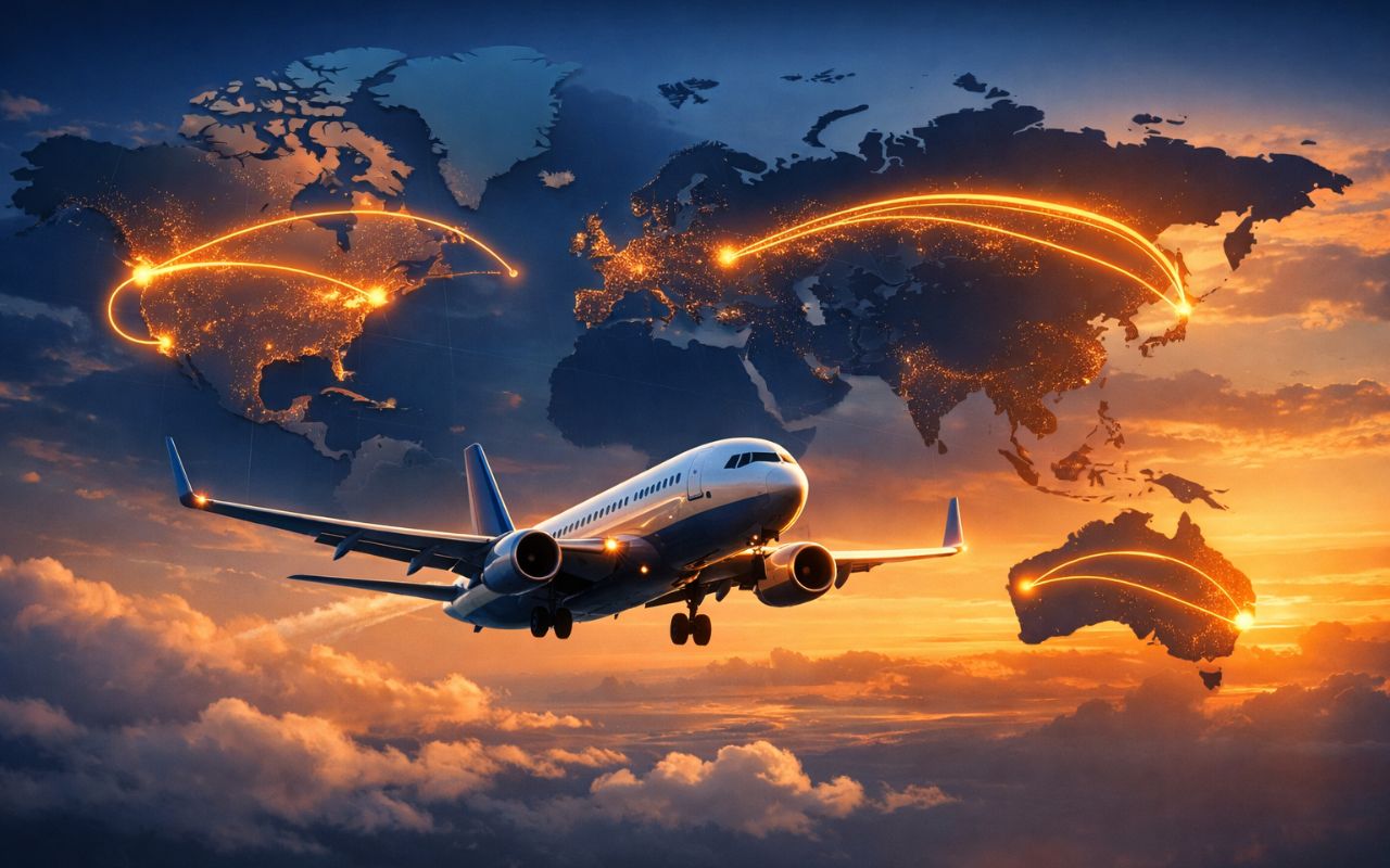 Descubra quais são os voos domésticos de passageiros mais longos do mundo, incluindo rotas ativas entre territórios ultramarinos, Europa, Havaí e Caribe, com distâncias e tempos de voo impressionantes.