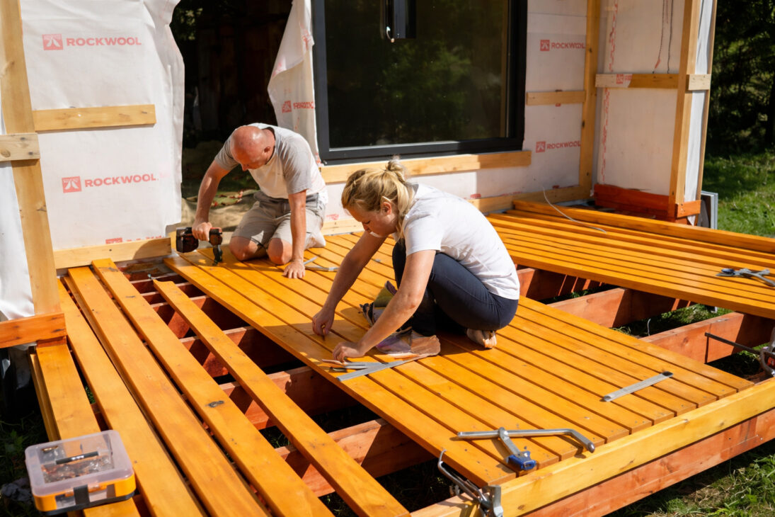 The Foundation Of The Low-Cost House Begins In The Soil With Filled And Aligned Metal Tubes
