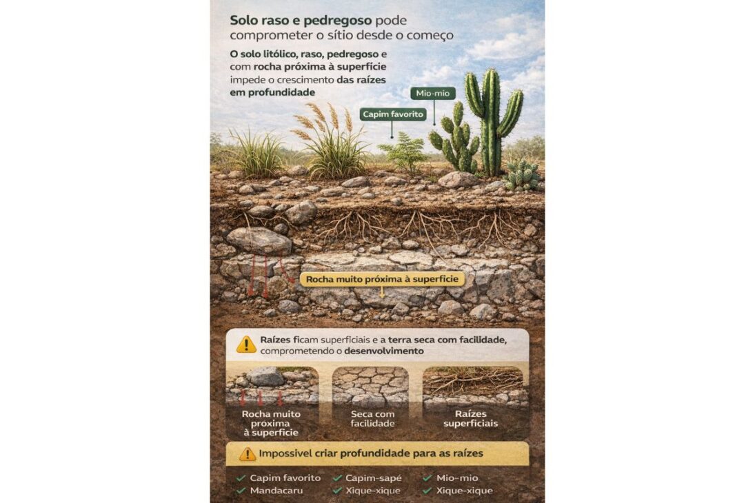 On a property, indicator plants reveal shallow soil, swamp, and signs of problematic land before purchase.