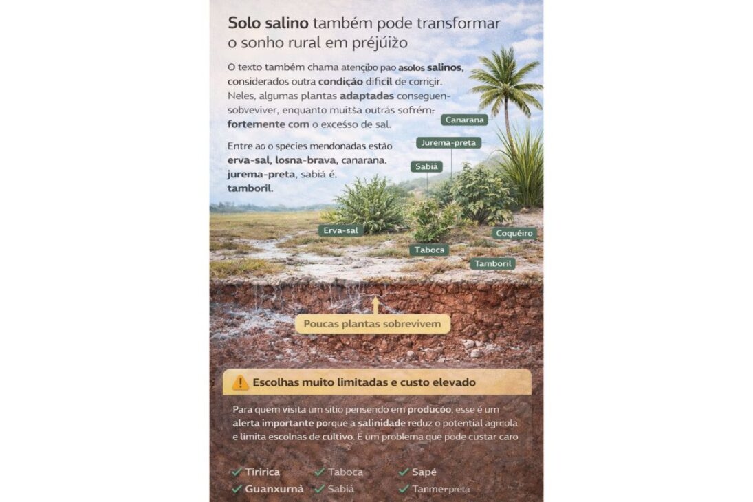 On a property, indicator plants reveal shallow soil, swamp, and signs of problematic land before purchase.