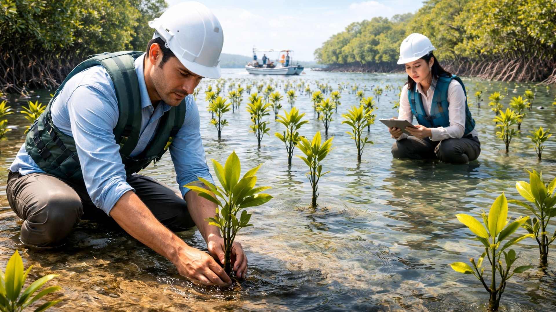 Descubra como plantar árvores no mar pode proteger pessoas e economizar milhões em prejuízos anuais durante enchentes.