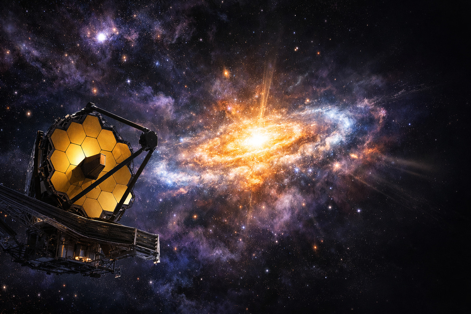 Durante anos, acreditamos que o universo jovem era vazio demais para abrigar galáxias, mas o telescópio James Webb identificou um objeto brilhando a apenas 100 milhões de anos após o Big Bang, que pode ser a galáxia mais antiga já detectada e sua existência contradiz os modelos que explicam como o cosmos tomou forma