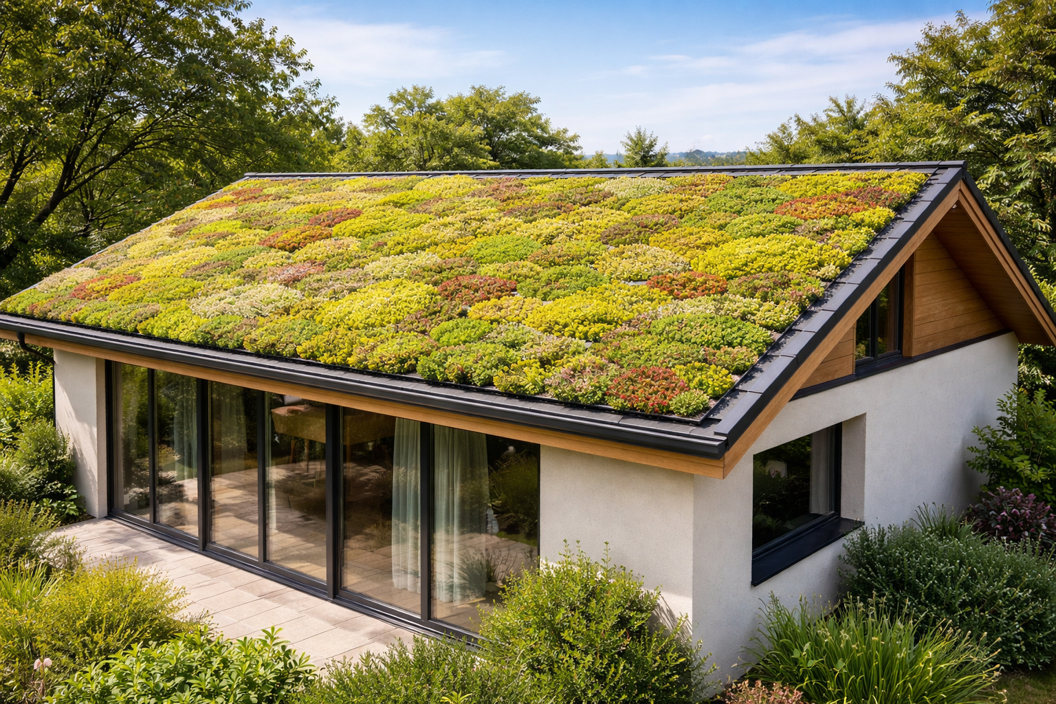 Telhado verde transforma lajes e telhados em jardins vivos que reduzem a temperatura interna das casas, absorvem água da chuva e aumentam a vida útil da impermeabilização do telhado