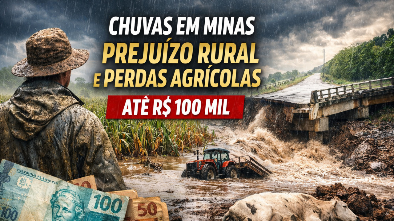 Chuvas Minas provocam prejuízo rural e perdas agrícolas de até R$ 100 mil. Levantamento mostra impacto no agronegócio mineiro.