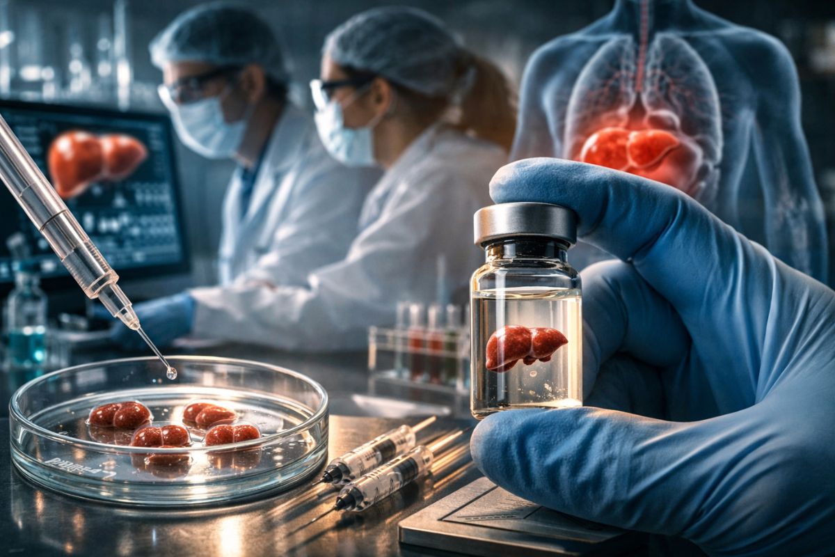 Mini fígados com hepatócitos, microesferas de hidrogel e enxertos injetáveis podem virar ponte para transplante.