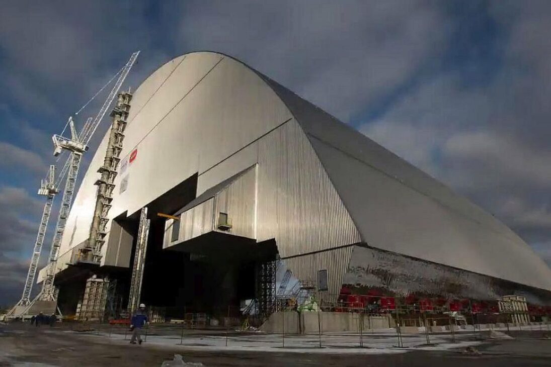 New Safe Confinement Of Chernobyl Uses Engineering After Nuclear Accident, Covers The Sarcophagus, And Contains Radiation.