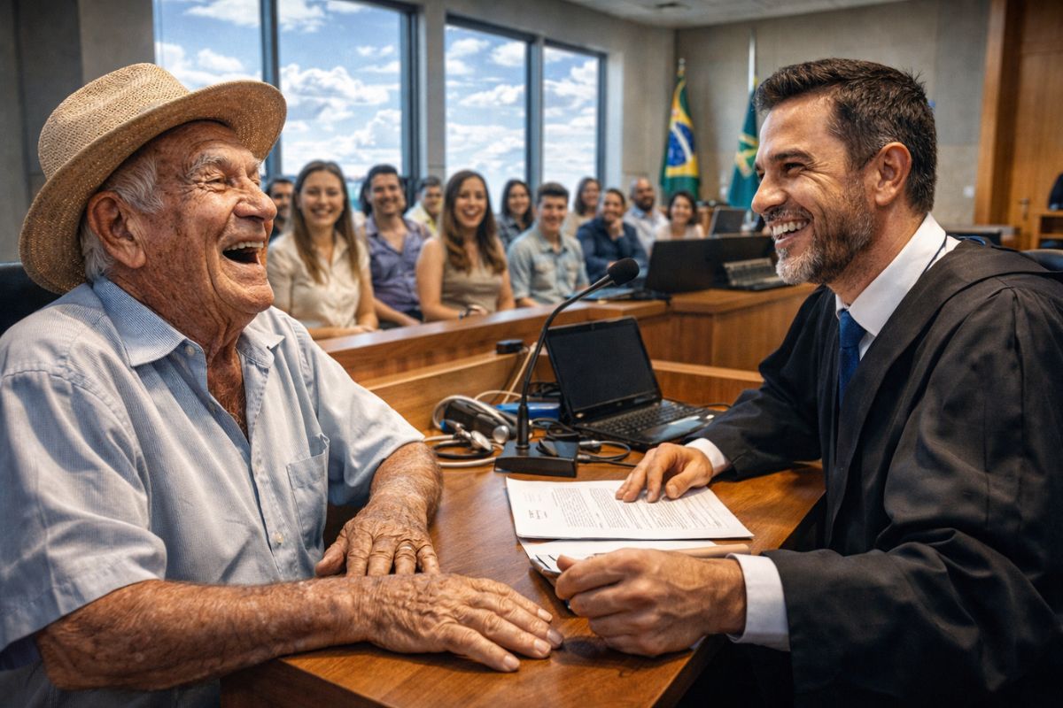 Com 92 anos, Seu Antônio diz que esqueceu de se aposentar e arranca risadas em audiência; juiz conduz papo, confirma requisitos do INSS e libera benefício para cuidar da vista