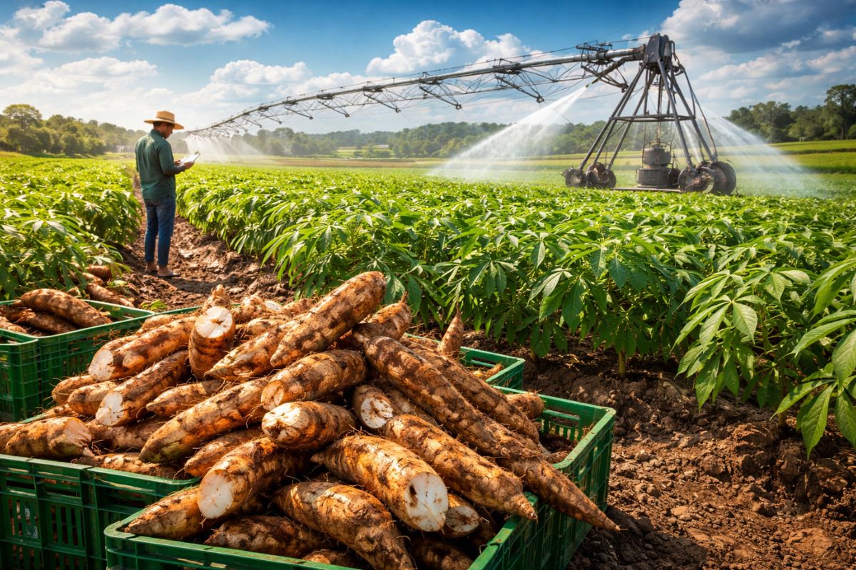 Com produtividade até oito vezes maior e colheita de até 100 toneladas por hectare, nova mandioca da Embrapa avança no DF com irrigação automatizada e manejo (2)