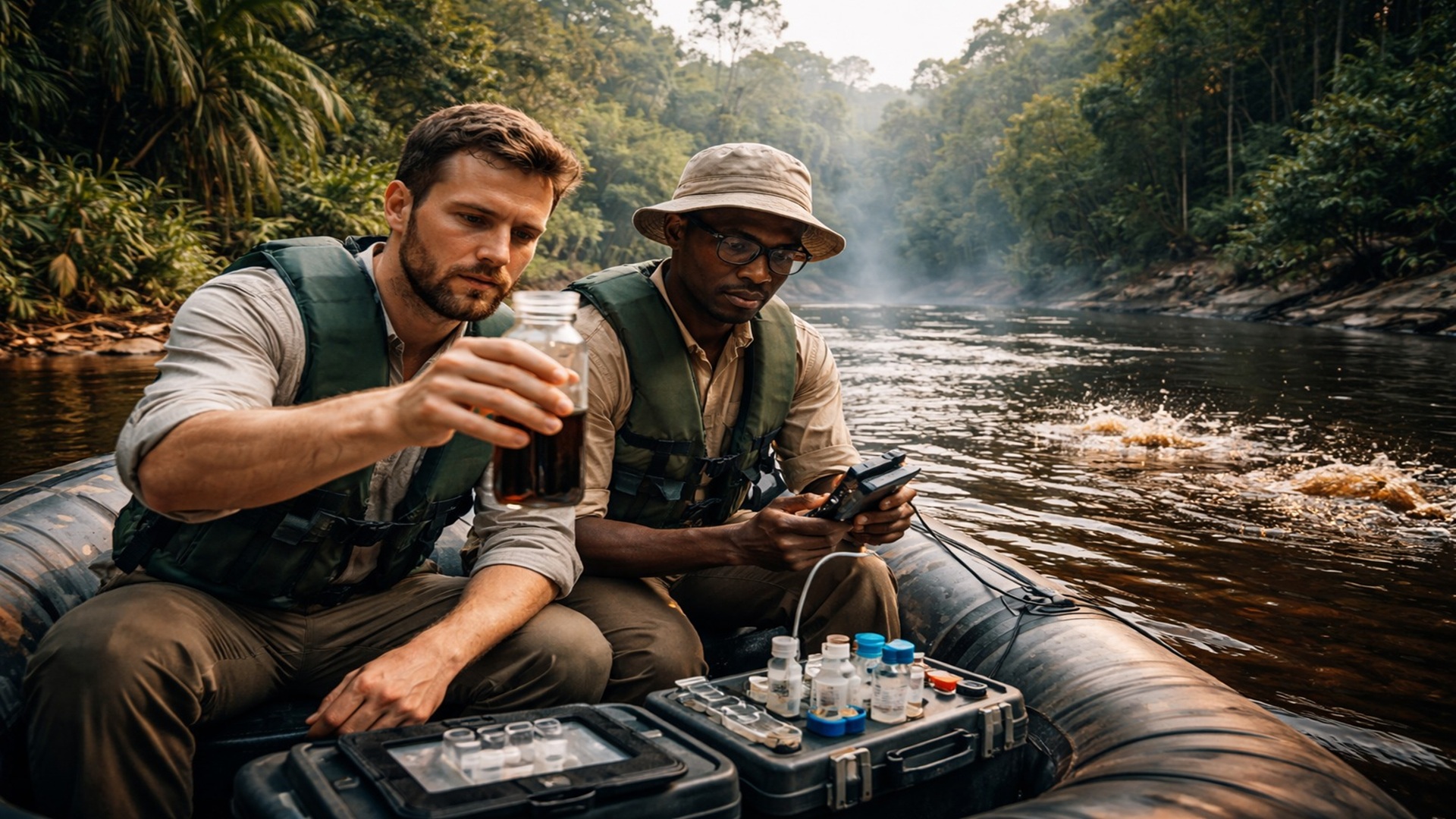 Estudo revela que lagos e rios de águas negras na bacia do Congo liberam carbono ancestral de turfeiras com até 3.500 anos para a atmosfera.