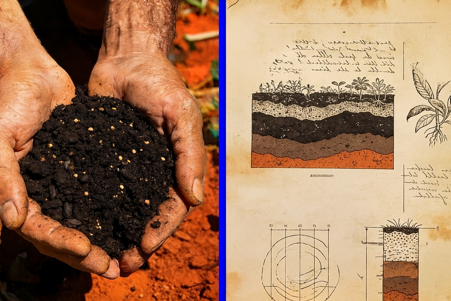 Cientistas descobriram que povos indígenas da Amazônia criaram há cerca de 2.500 anos um solo artificialmente fértil ao misturar carvão vegetal à terra, formando a chamada Terra Preta da Amazônia, que concentra até 18 vezes mais carbono que solos vizinhos e agora inspira pesquisas para restaurar solos degradados e sequestrar carbono por séculos