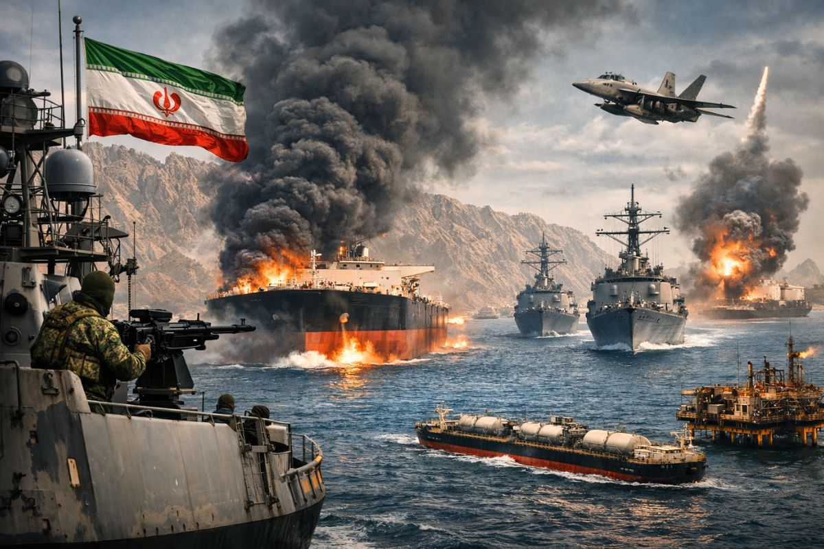 Estreito de Ormuz: Irã e Guarda Revolucionária elevam tensão no Oriente Médio; risco ao petróleo pressiona mercados e combustíveis.